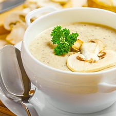 Сырный суп-пюре с плавленым сыром и грибами